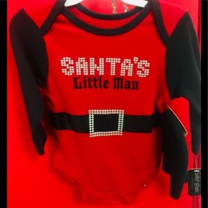 Newborn Baby Boy Christmas Top Romper/Cap Outfit